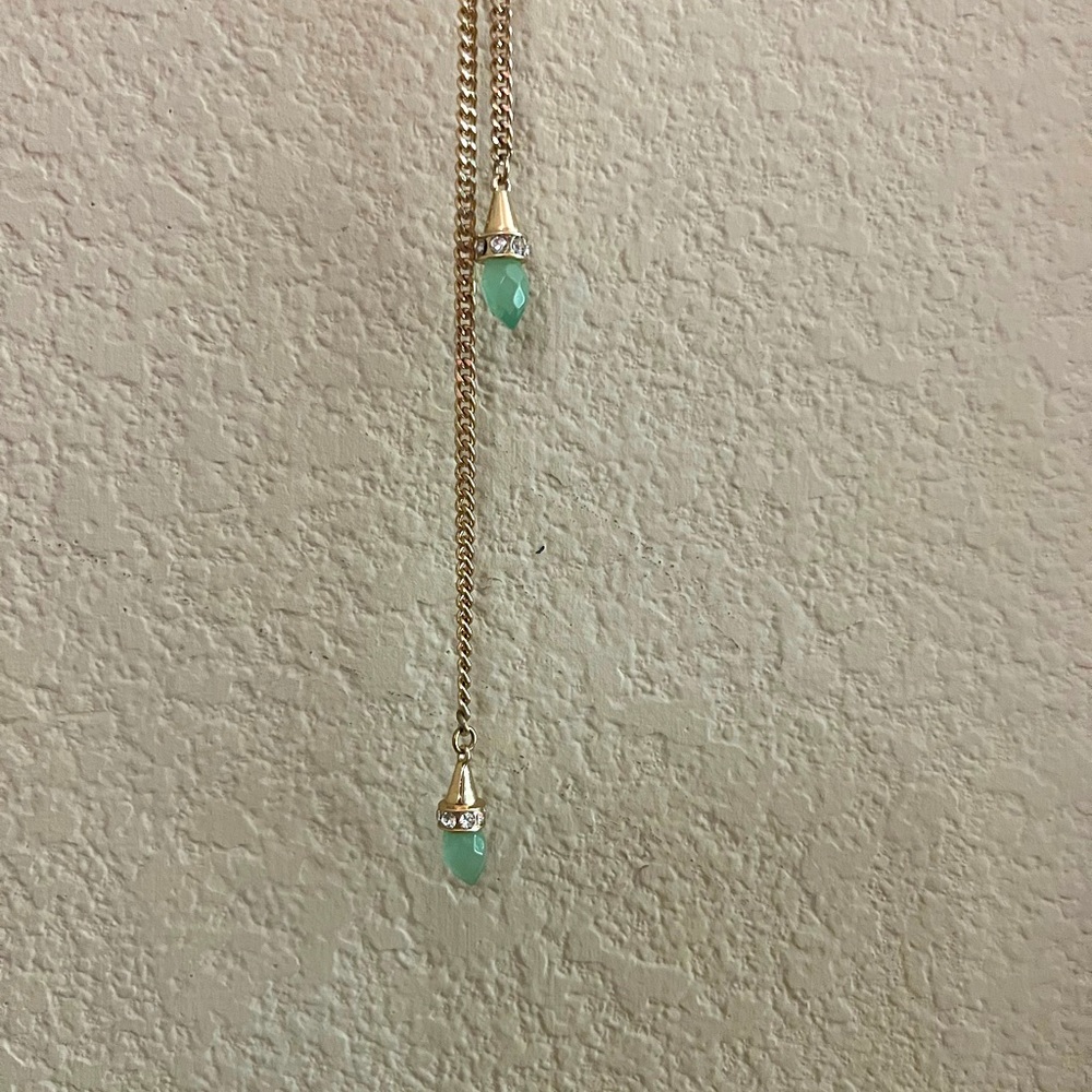 Long necklace with beads - uneven ends